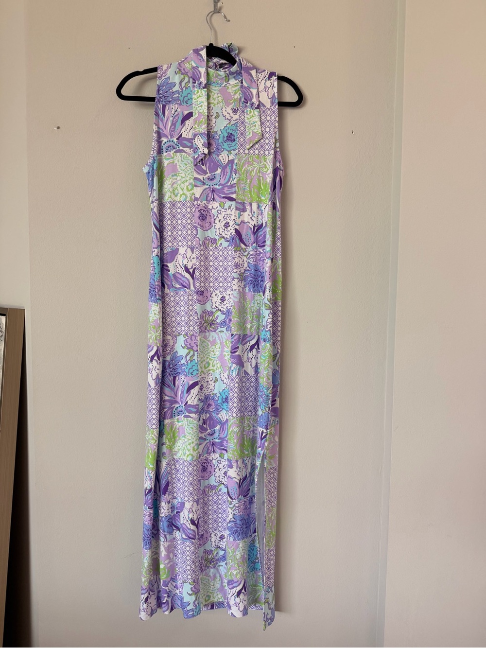 Lilly Pulitzer Lavender Maxi Dress with Green & Blue Floral Accents - Picture 2 of 9